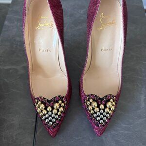 Christian Louboutin Coralta Mia 100 cerise glitter pump